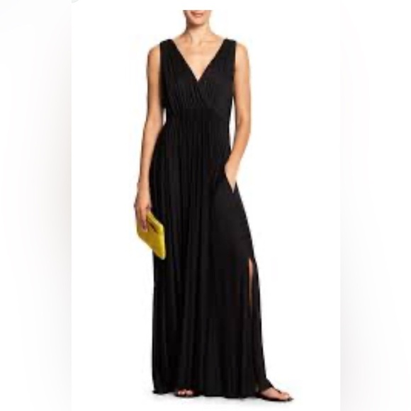 Banana Republic Goddess Maxi Dress Size S Black Sleeveless Stretch Flowy Sexy - Picture 2 of 9